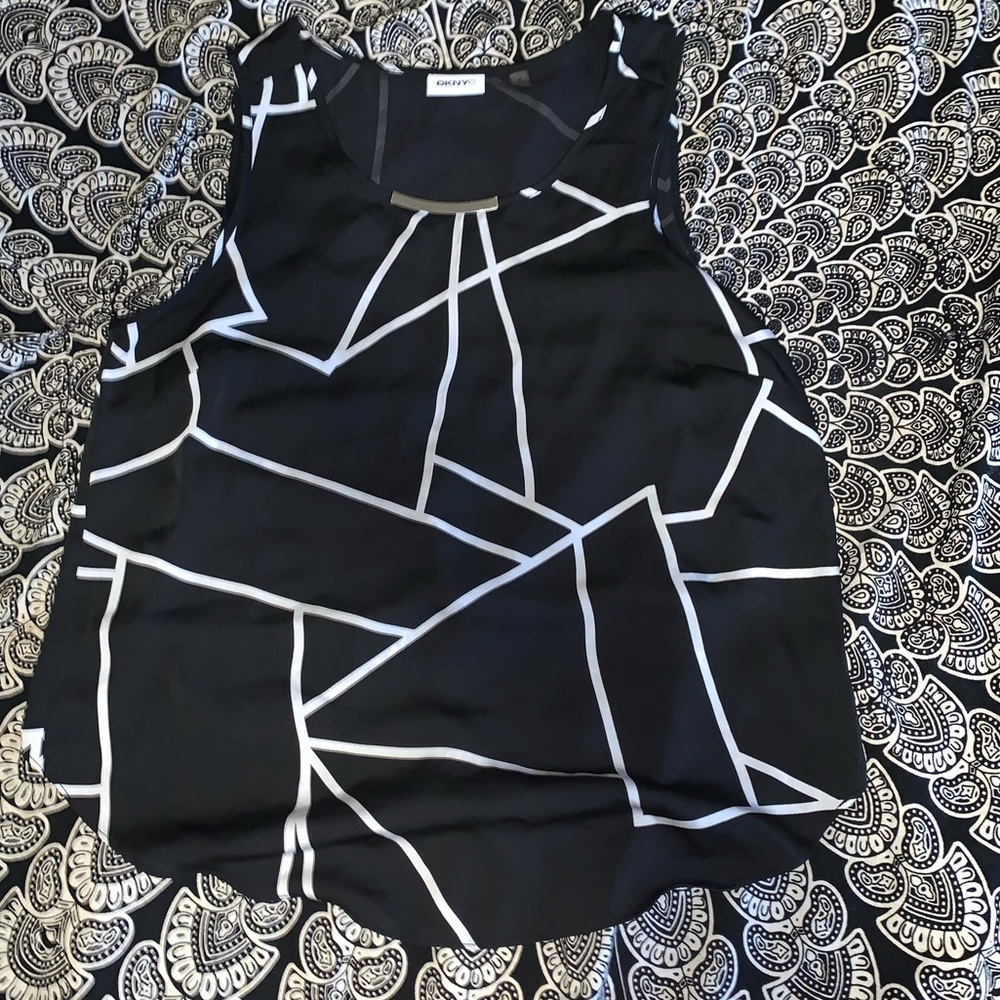 DKNY Scoop Neck Blouse (no sleeve)